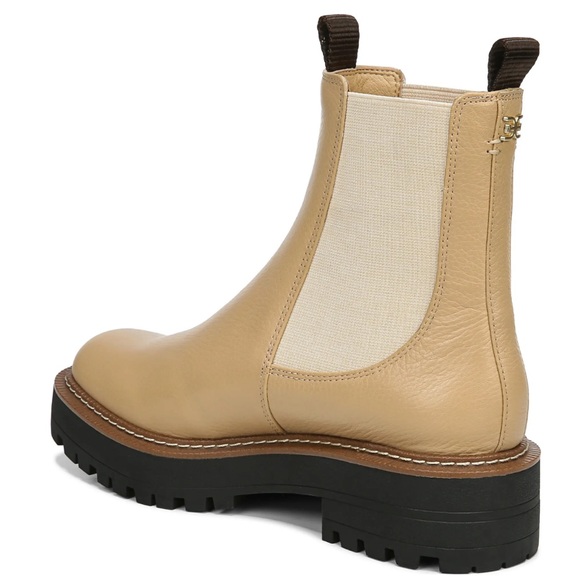SAM EDELMAN Laguna Waterproof Lug Sole Chelsea Boot Sesame Leather Size 7 1/2 - Picture 3 of 13